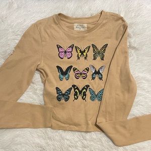 Long sleeve butterfly top